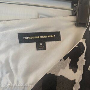 White and black mini skirt